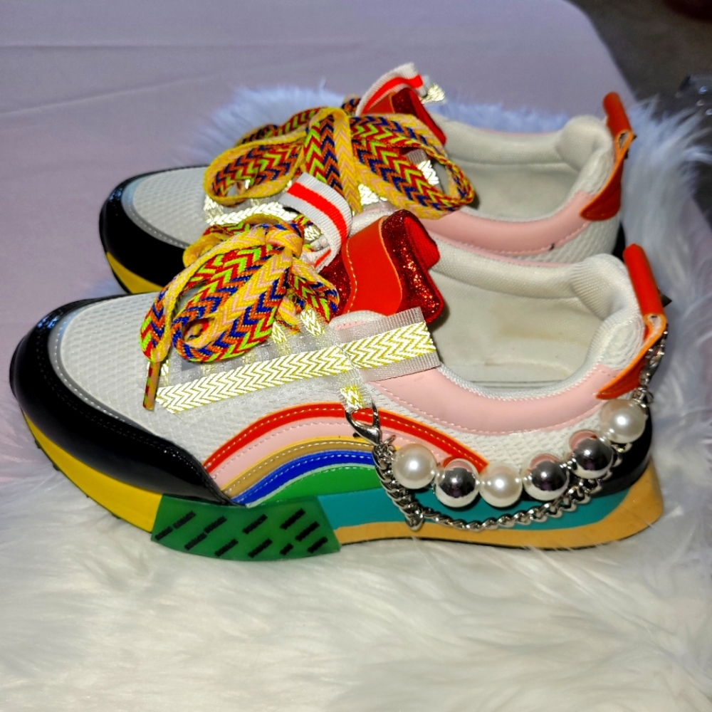 Souk and Sepia multi colored pearl sneakers sz. 8